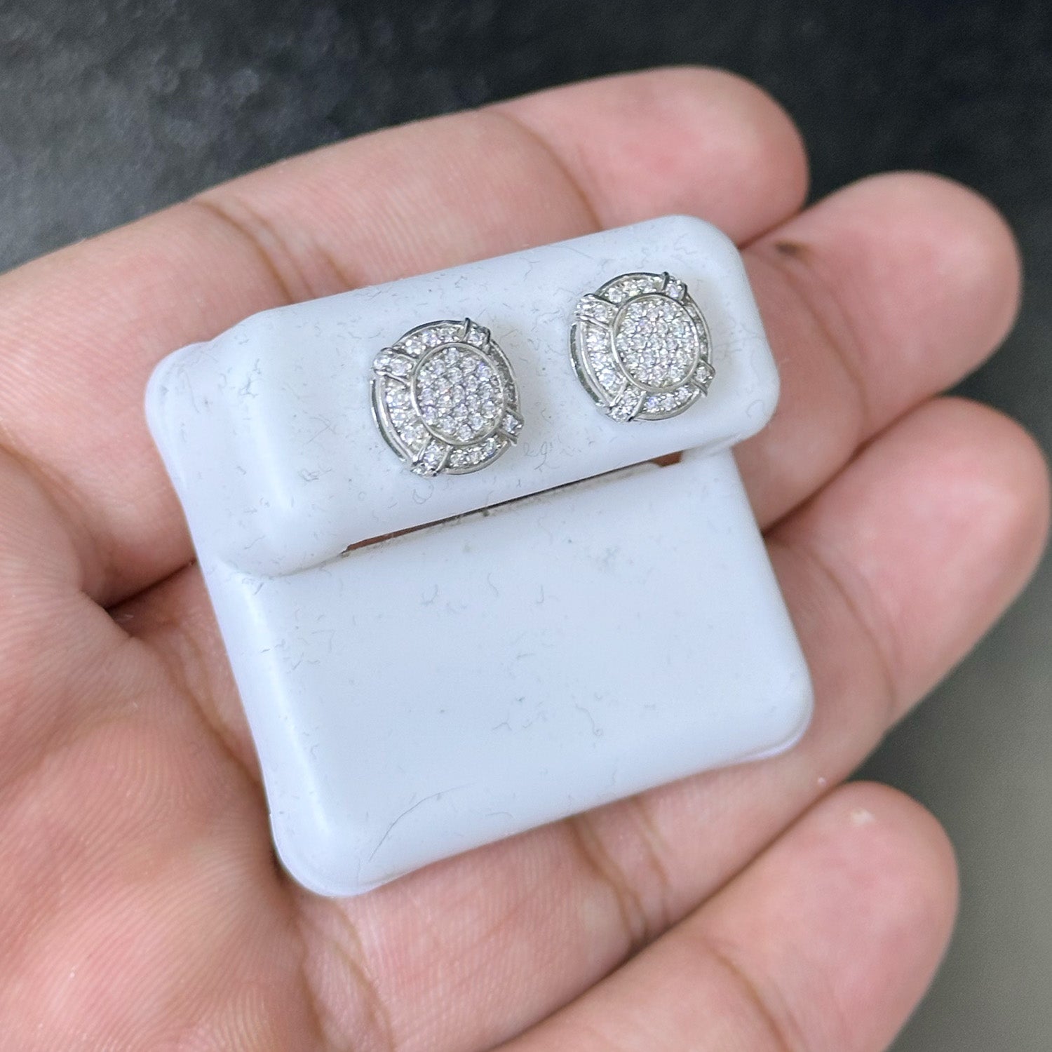 0.38 CTW Moissanite Round Cut Stud Earrings 925 Sterling Silver