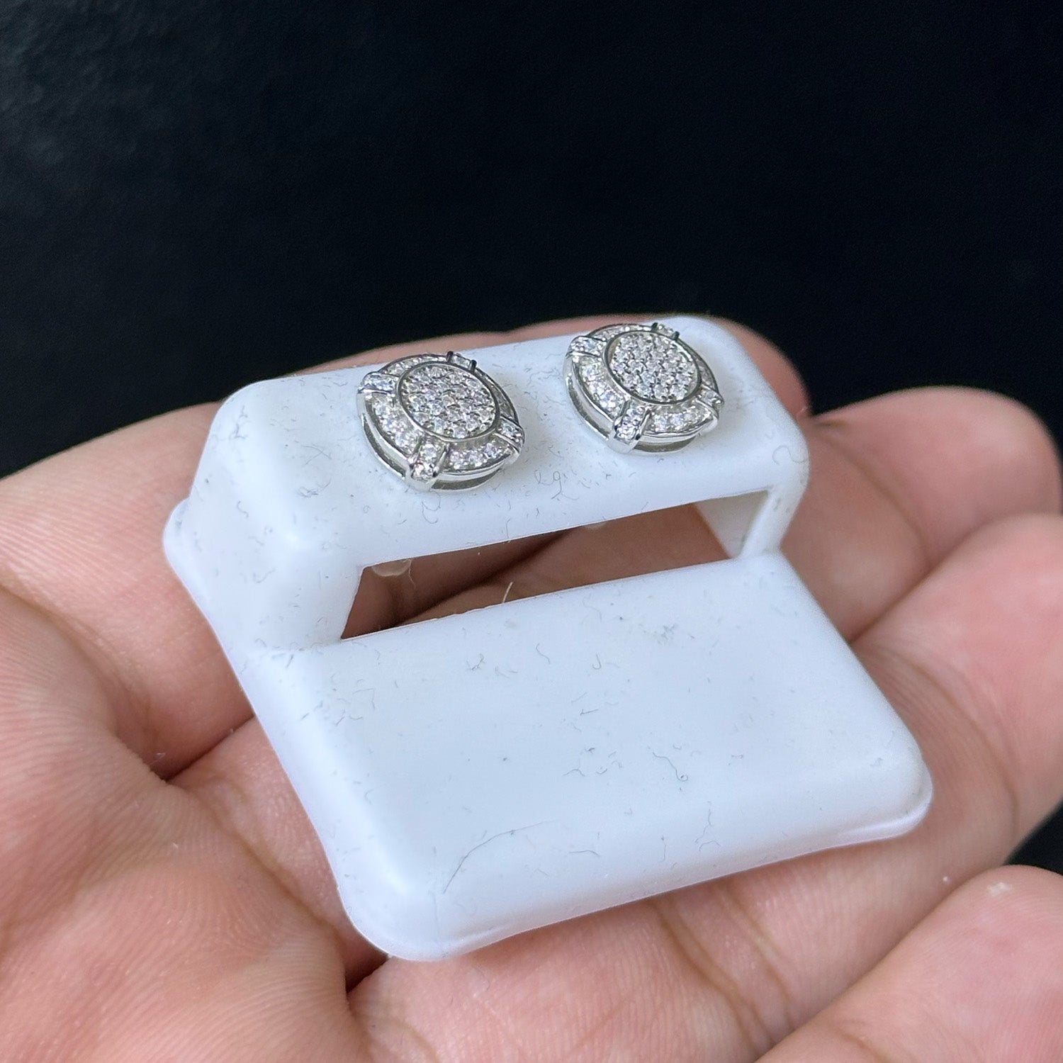 0.38 CTW Moissanite Round Cut Stud Earrings 925 Sterling Silver