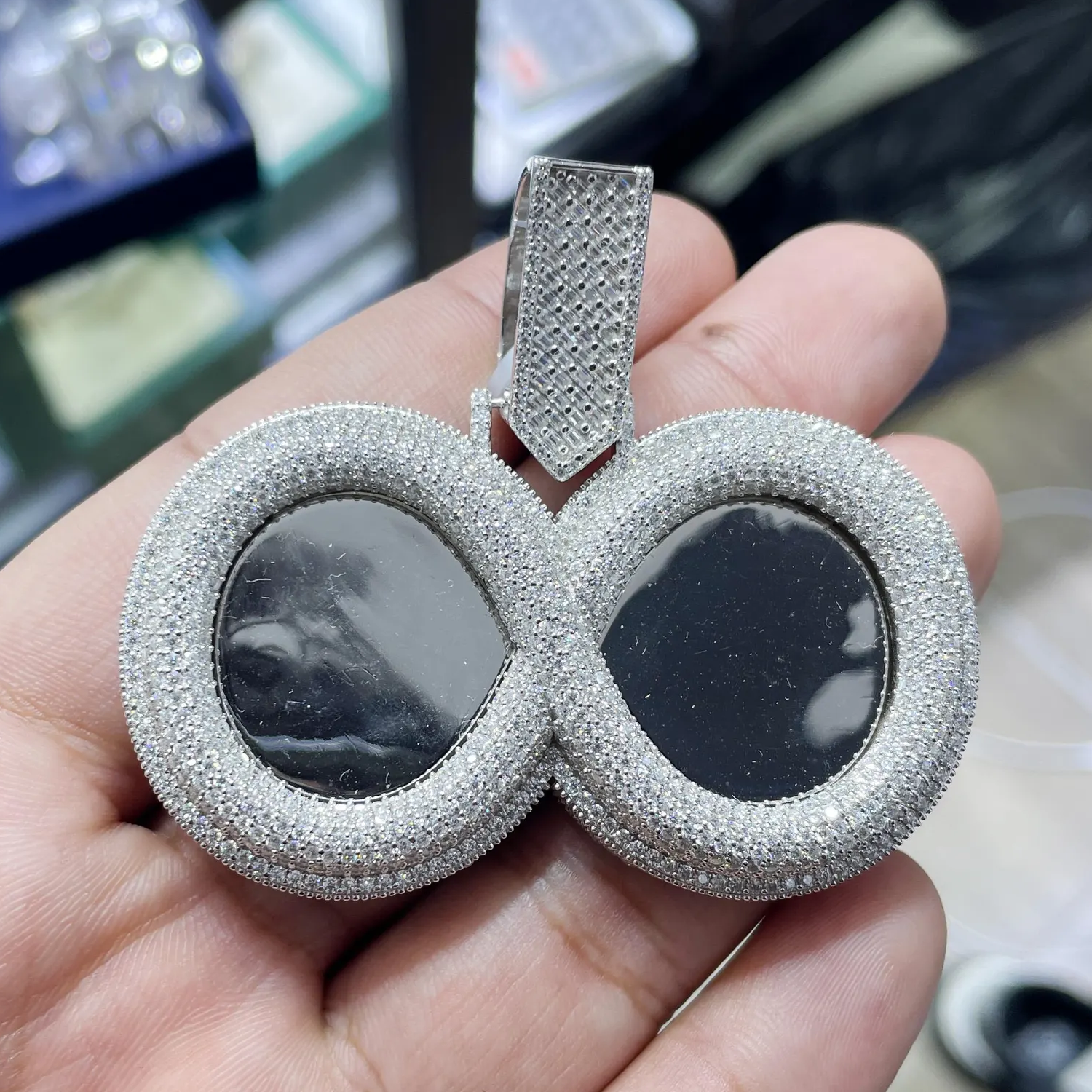 Iced Out Moissanite Infinity Memory Charm Pendant – GoldX