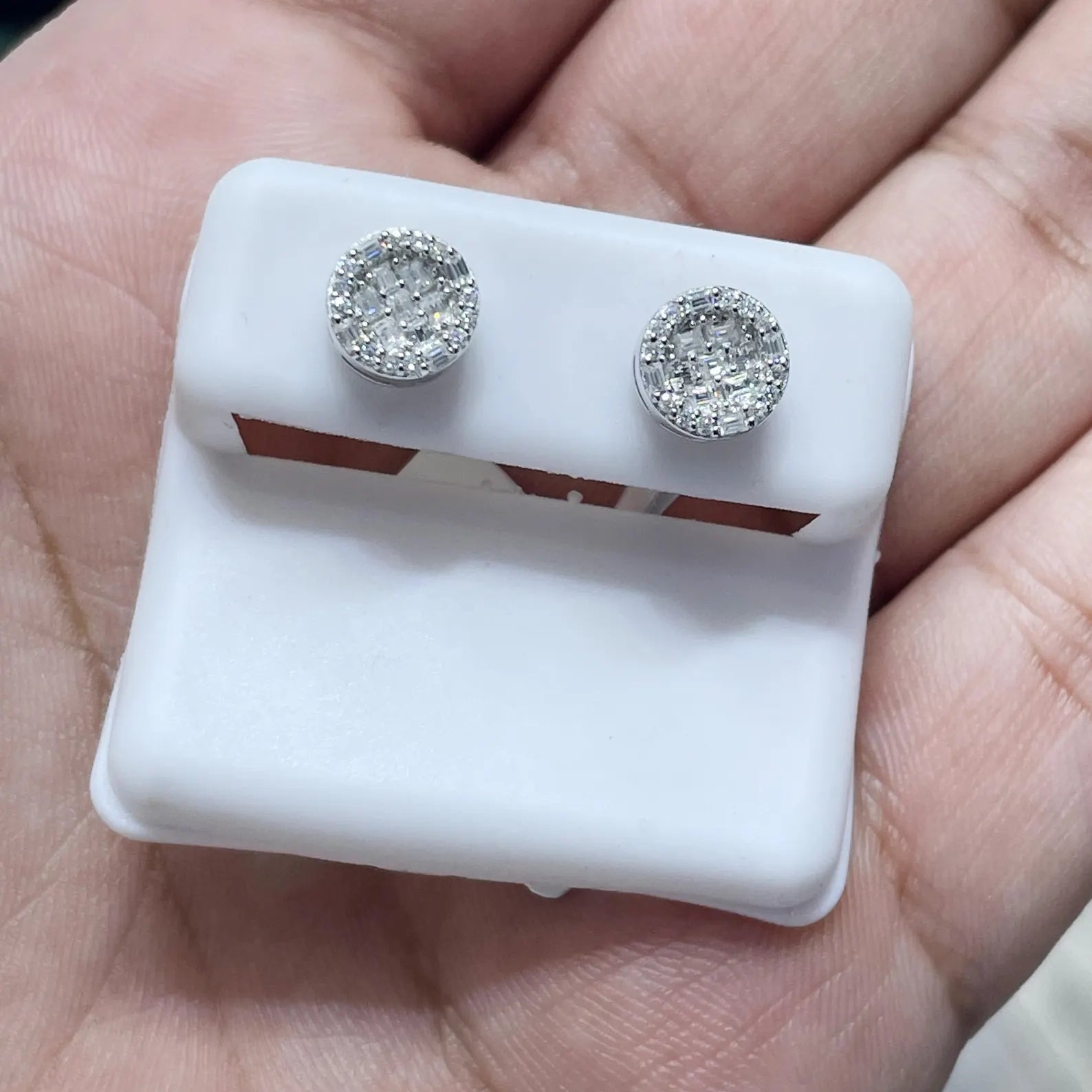 0.66 CTW Moissanite Baguette Stud Earrings 925 Sterling Silver