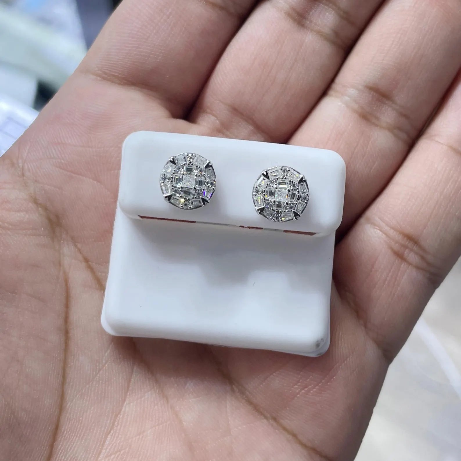 1.15 CTW Moissanite Classic Stud Earrings 925 Sterling Silver