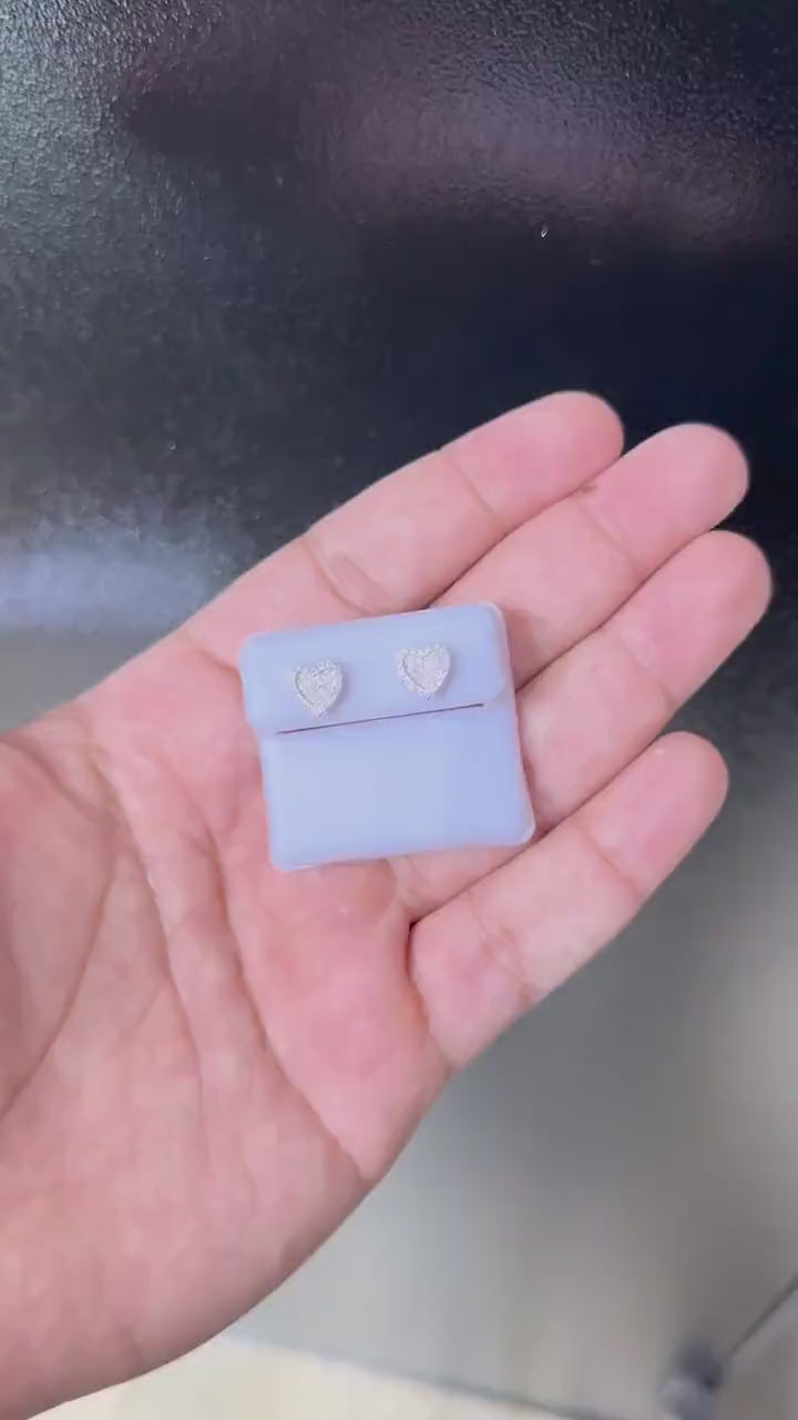 0.25 CTW Moissanite Mini Heart Stud Earrings 925 Sterling Silver