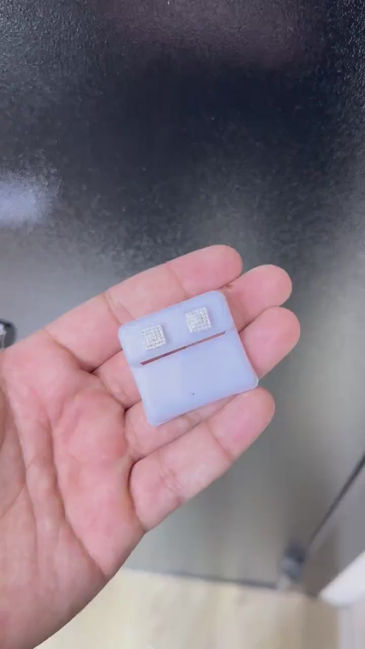 0.25 CTW Moissanite Square Stud Earrings 925 Sterling Silver