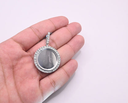925 Sterling Silver with Diamond Custom Memory Pendant 0.18CT