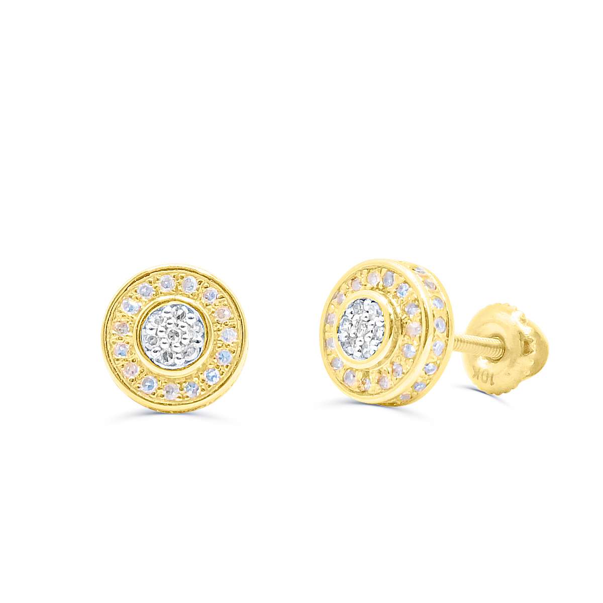 10K Yellow Gold Diamond Earring