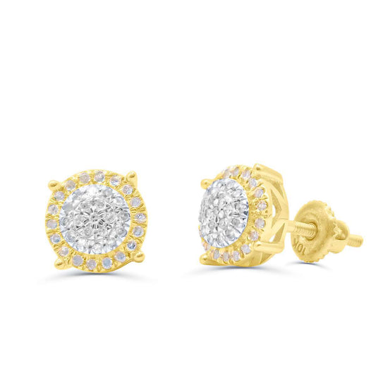 10K Yellow Gold Diamond Earring