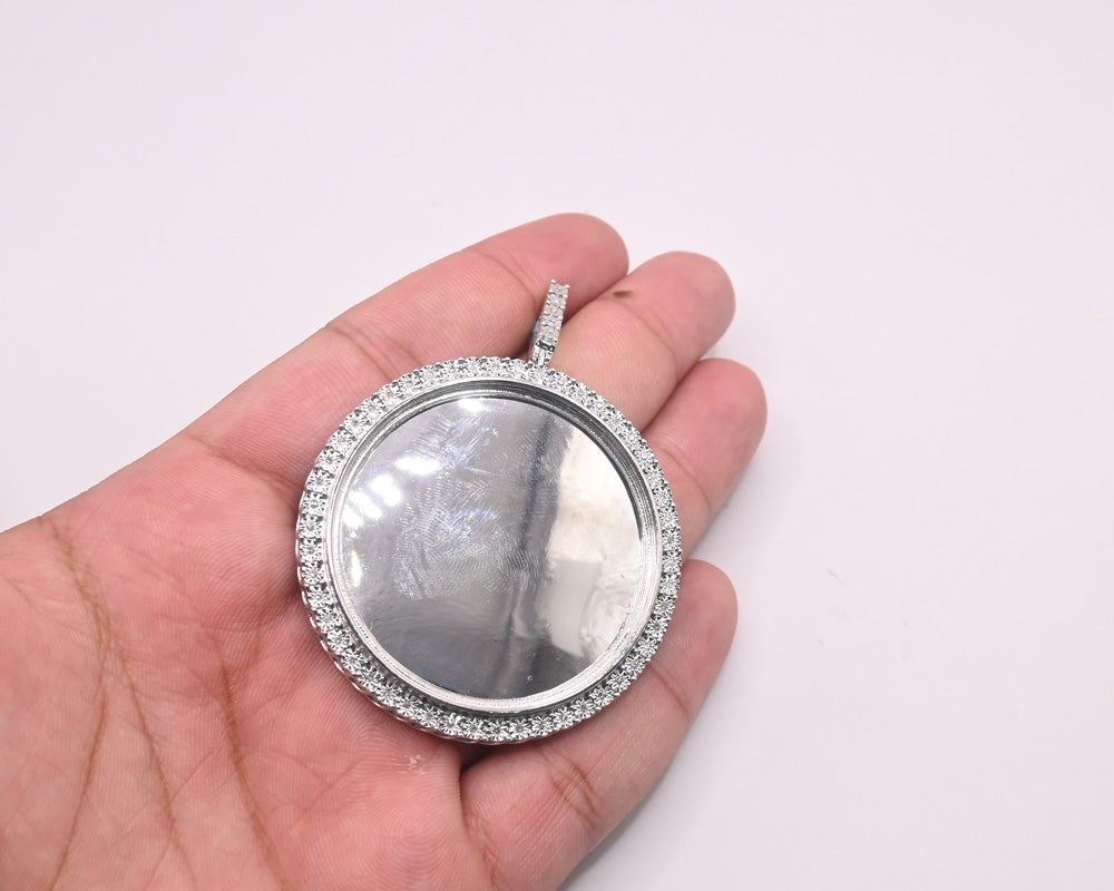 925 Sterling Silver with Diamond Custom Memory Pendant 0.40CT
