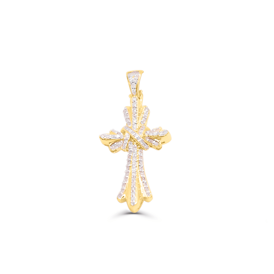 10K Gold Diamond Cross Pendant 0.45CT