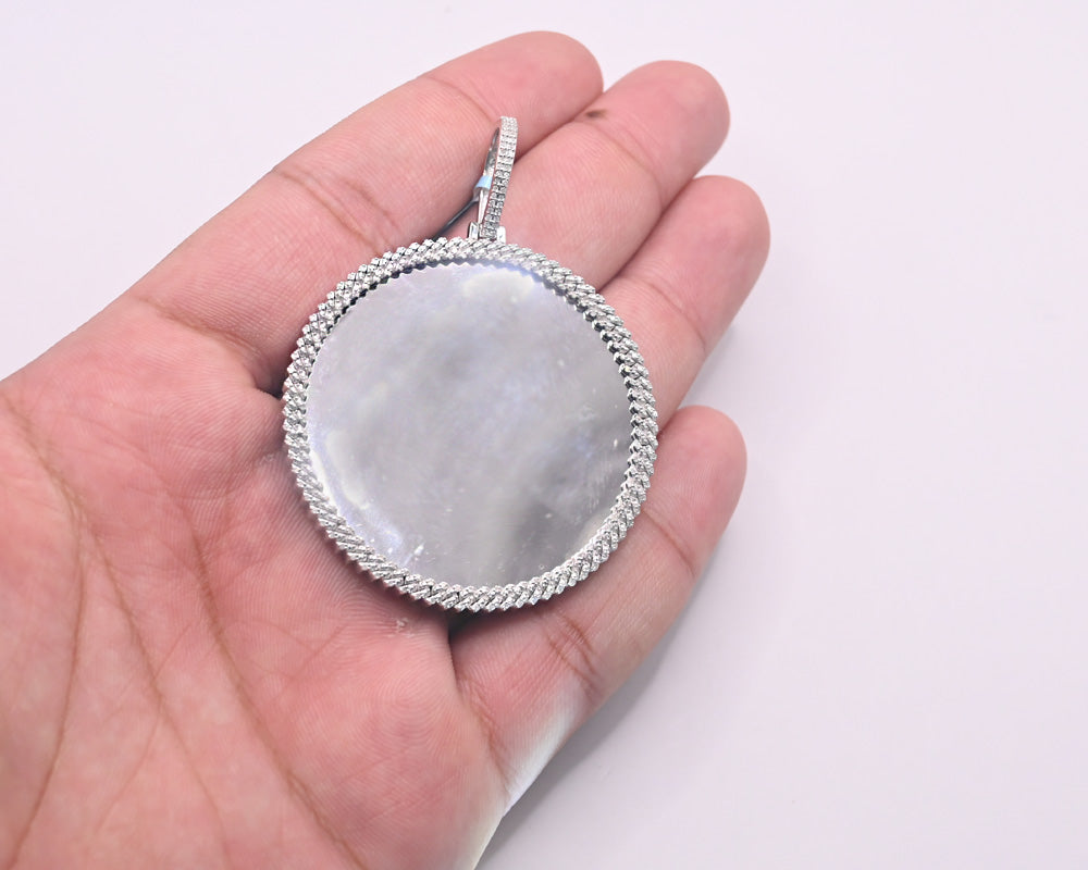 925 Sterling Silver with Diamond Custom Memory Pendant 0.45CT