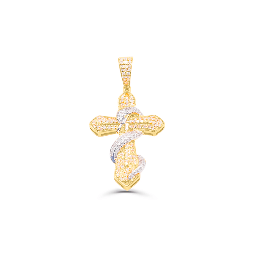 10K Gold Diamond Cross Pendant 0.55CT
