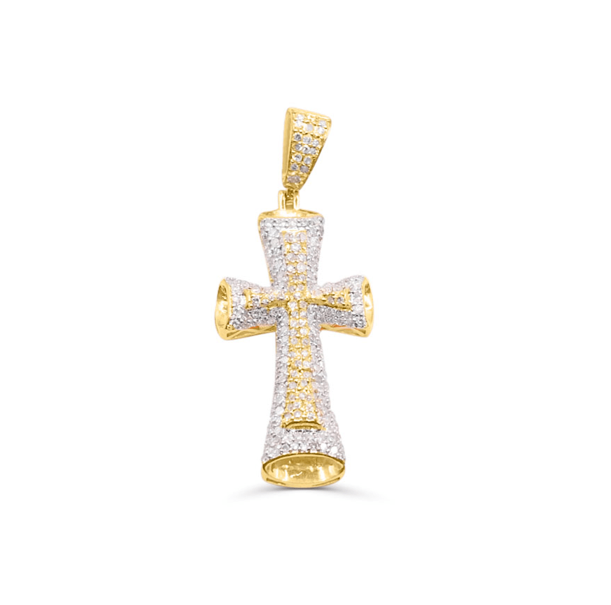 10K Gold Diamond Cross Pendant 0.66CT