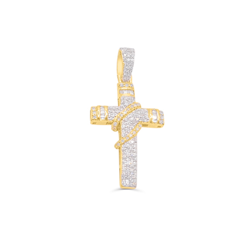 10K Gold Diamond Cross Pendant 0.66CT
