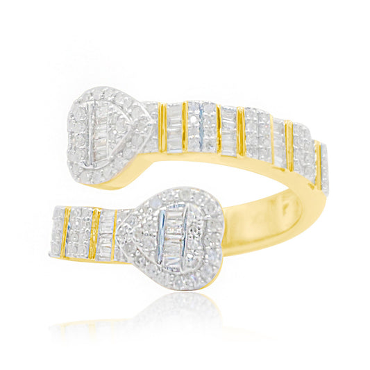 10K Gold Diamond Heart Men's Ring 0.75CT