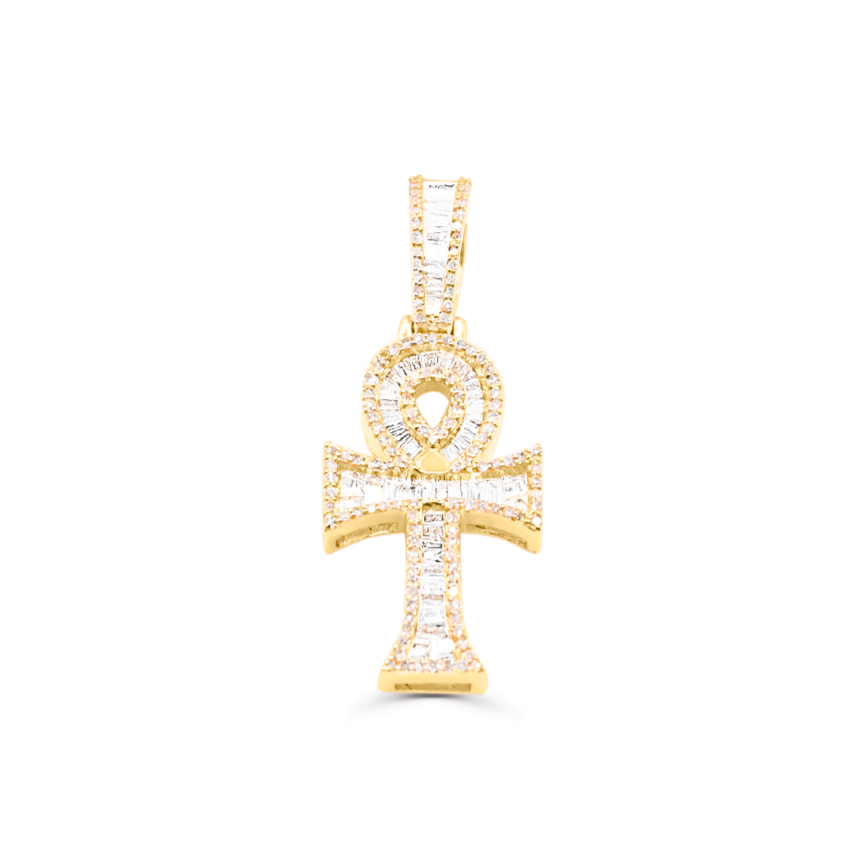 10K Gold Diamond Cross Pendant 0.85CT