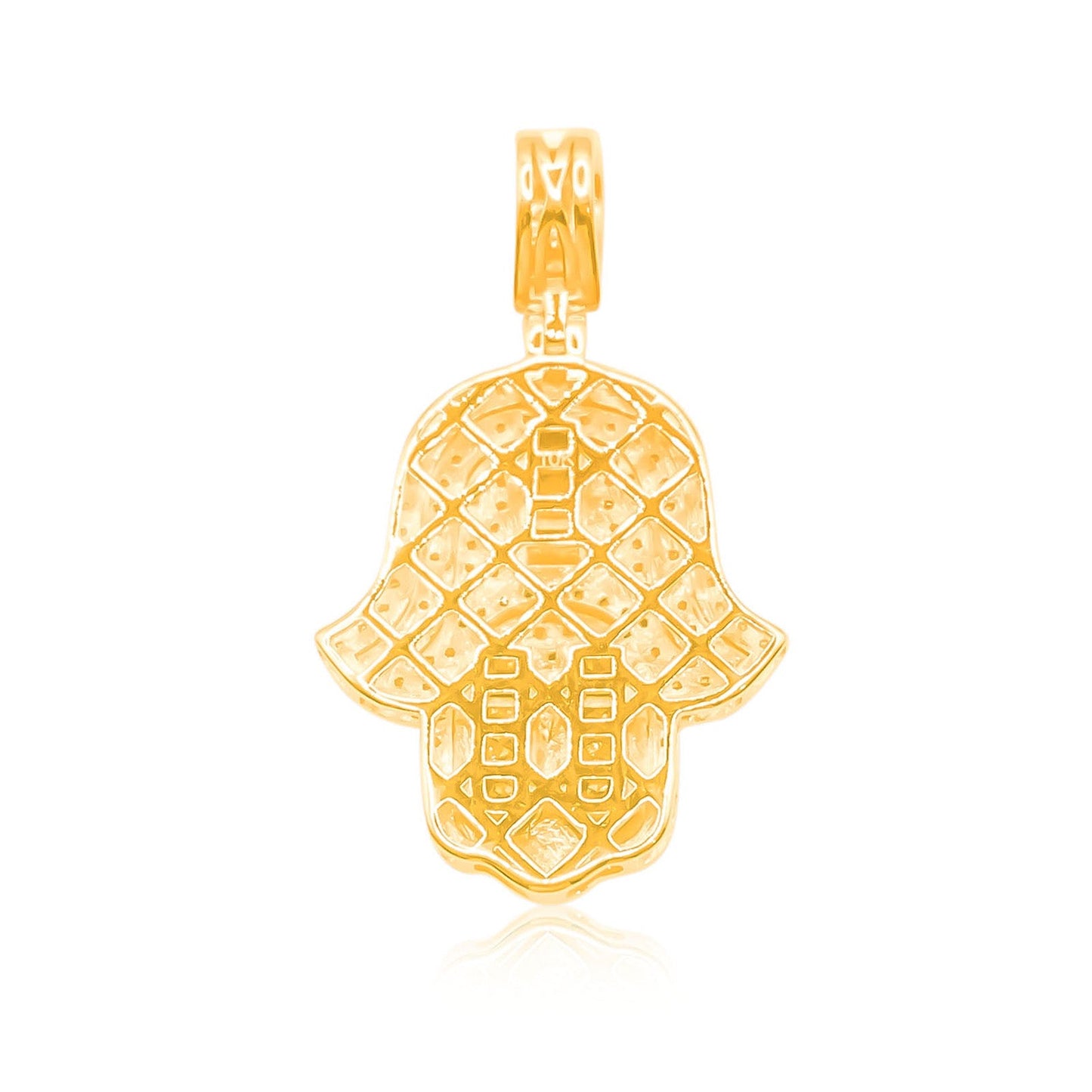 10K Gold Diamond Hamsa Pendant 1.00CT