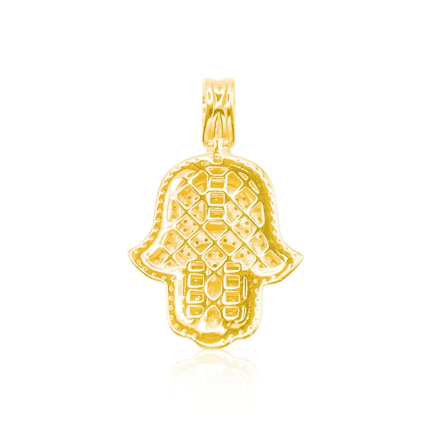 10K Gold Diamond Hamsa Pendant 1.00CT