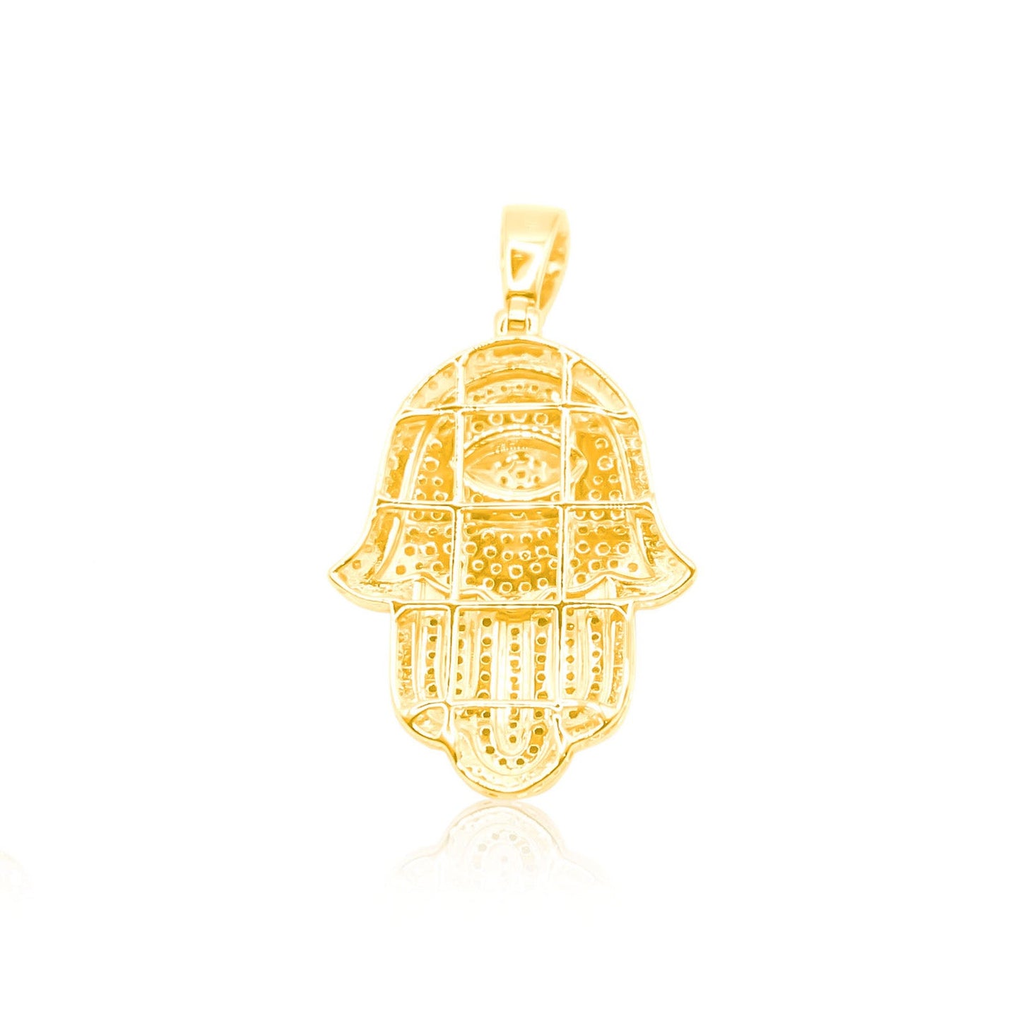 10K Gold Diamond Hamsa Pendant 1.00CT