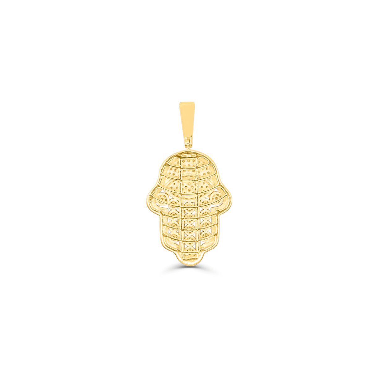 10K Gold Diamond Hamsa Pendant 1.13CT