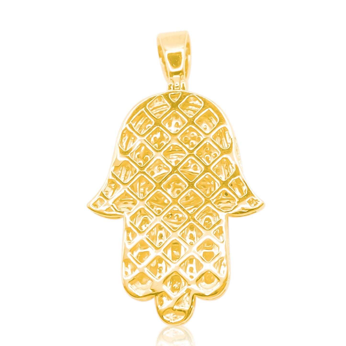 10K Gold Diamond Hamsa Pendant 1.20CT