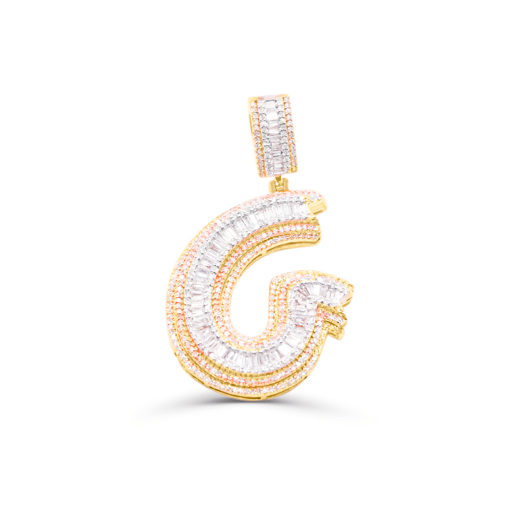 10K Gold Diamond Letter G Pendant 1.35CT