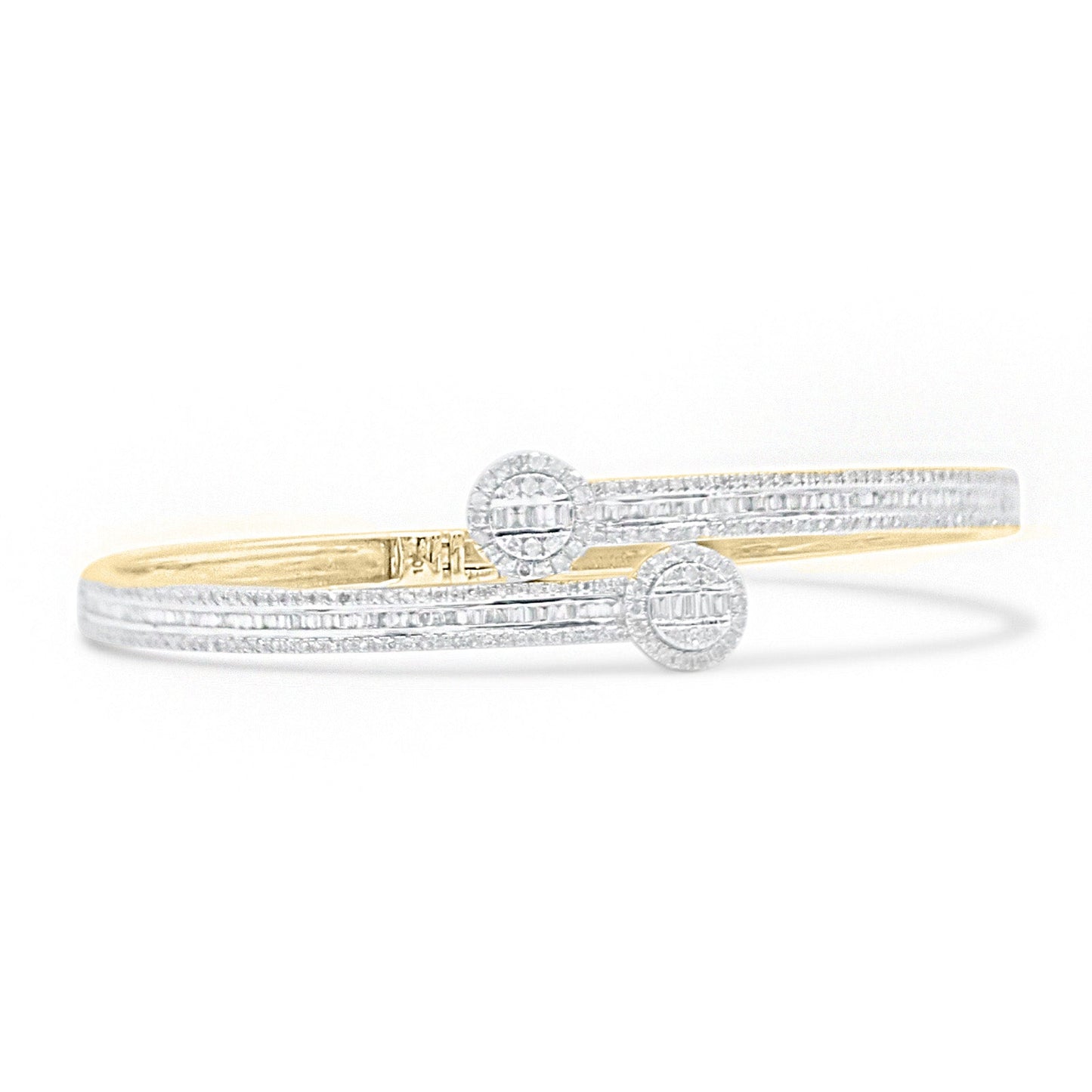 4mm 10K Baguette Gold Diamond Bangle 1.50CT