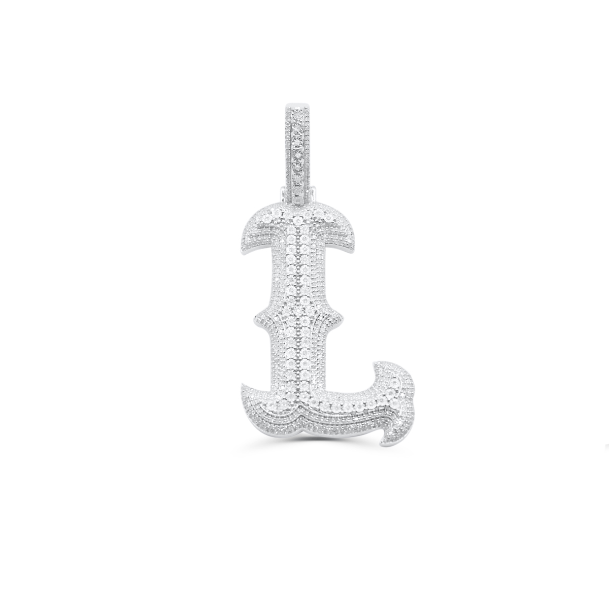 10K Gold Diamond Letter L Pendant 1.78CT