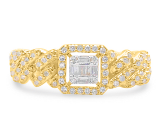 10K Gold Diamond Men's Ring 1.00CT