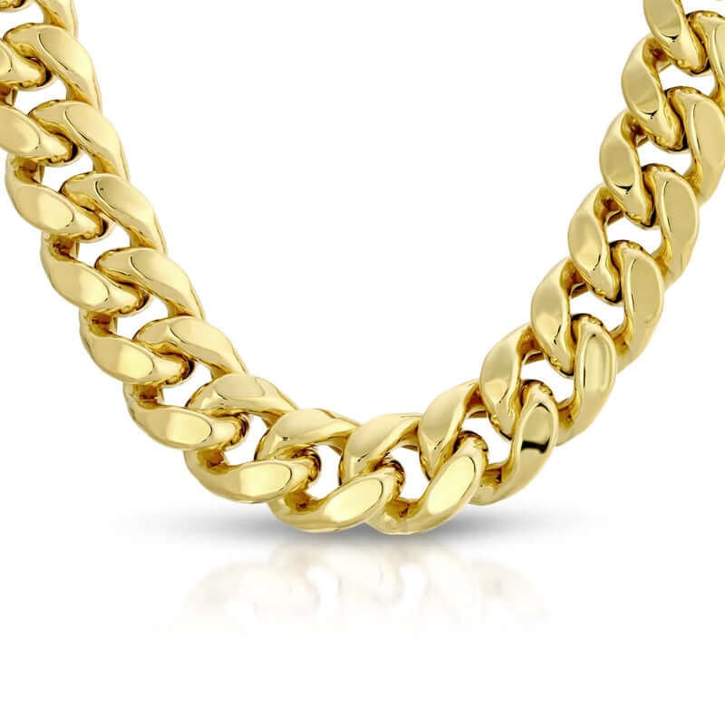 Yellow Gold 10.5mm 10K Hollow Gold Miami Cuban Chain