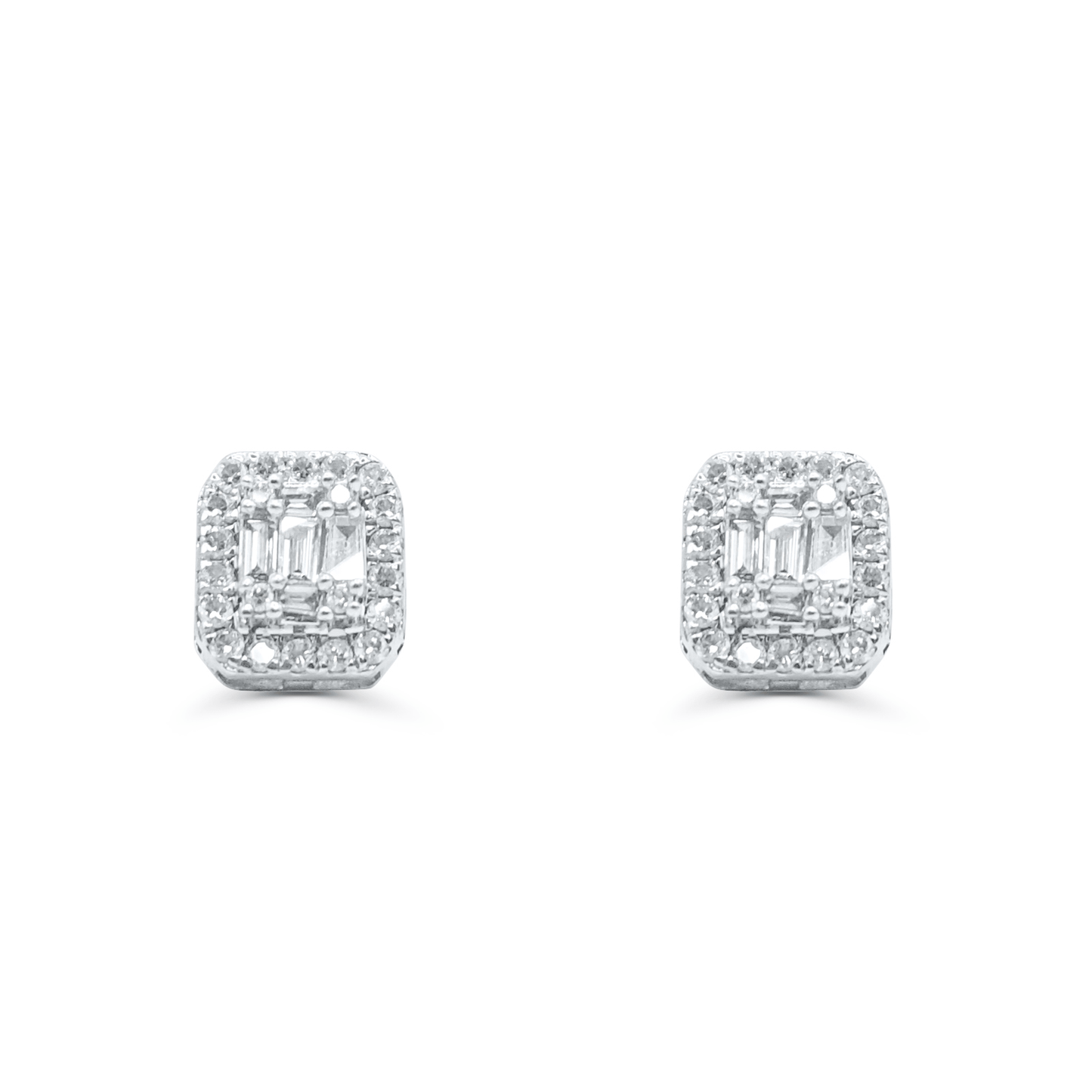 10K White Gold Diamond Earring