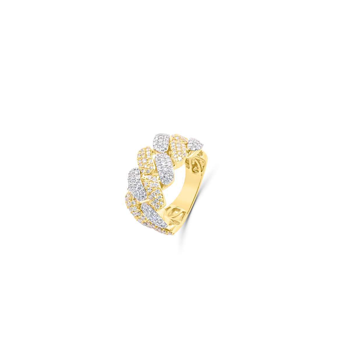 10K Gold Diamond Cuban Men's Ring 2.60CT