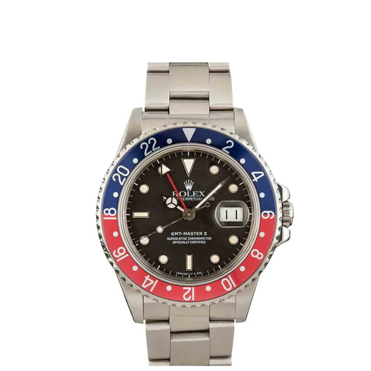 Rolex GMT-Master II 40mm Black Dial Pepsi Bezel Oyster Stainless Steel Watch 16710
