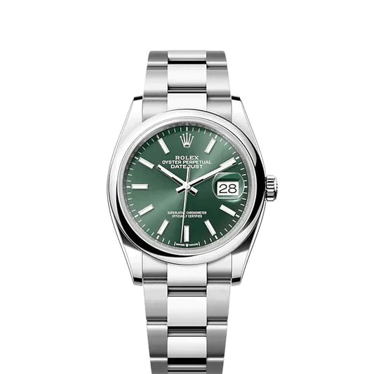 Rolex Datejust 36mm Green Dial Oyster Stainless Steel Watch 126200