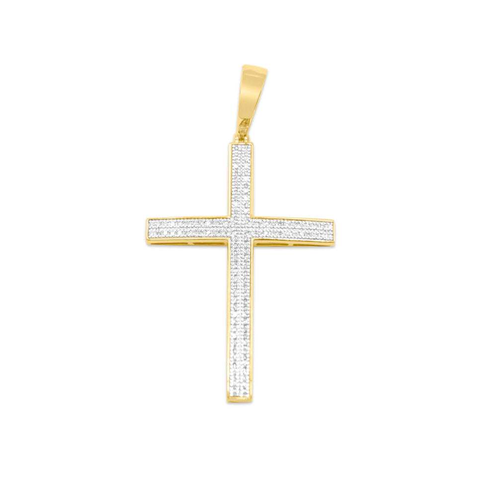 10K Cross Gold Diamond Pendant