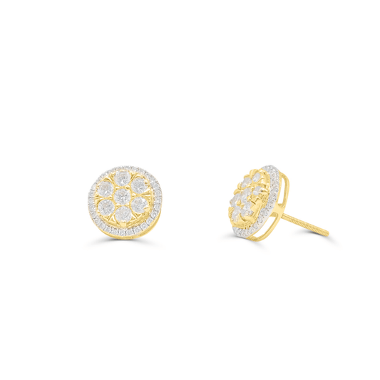 14K Yellow Gold Diamond Earring
