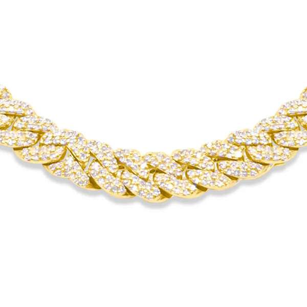 6mm 10K Gold Diamond Cuban Link Necklace