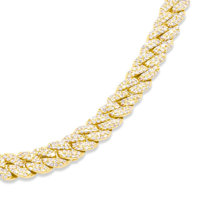 6mm 10K Gold Diamond Cuban Link Necklace