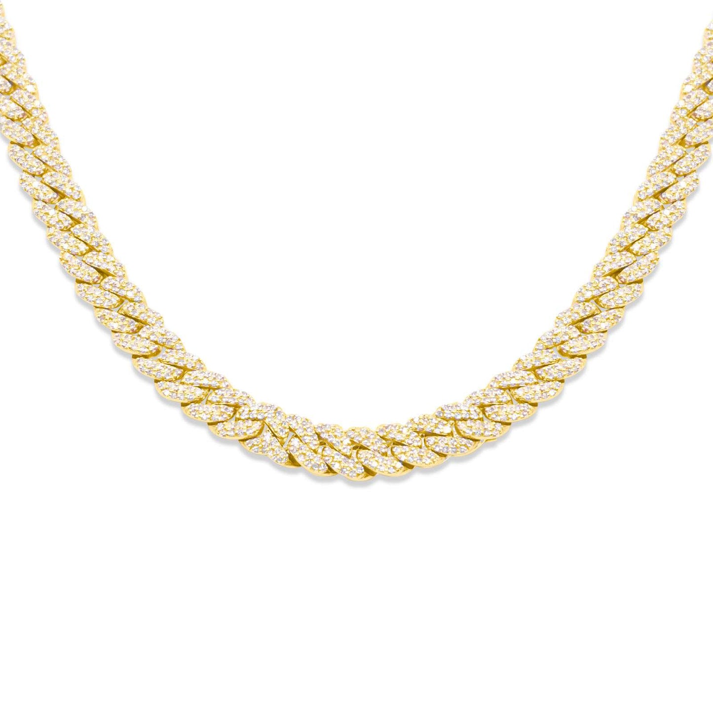 6mm 10K Gold Diamond Cuban Link Necklace