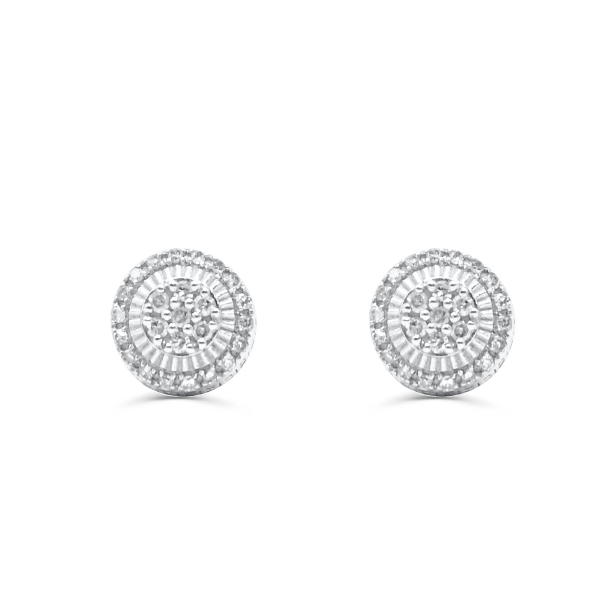 10K White Gold Diamond Earring