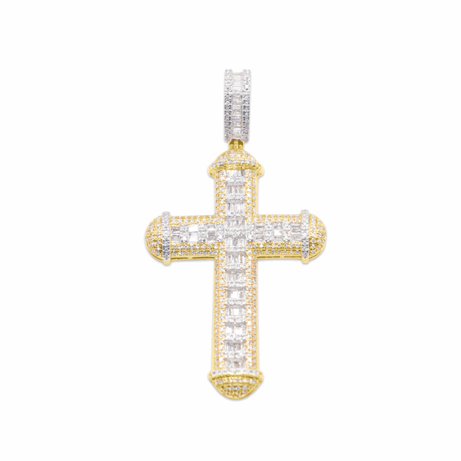 10K Cross Gold Diamond Pendant