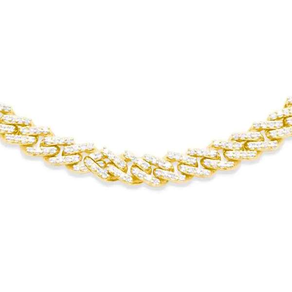 4.5mm 10K Gold Diamond Cuban Link Chain