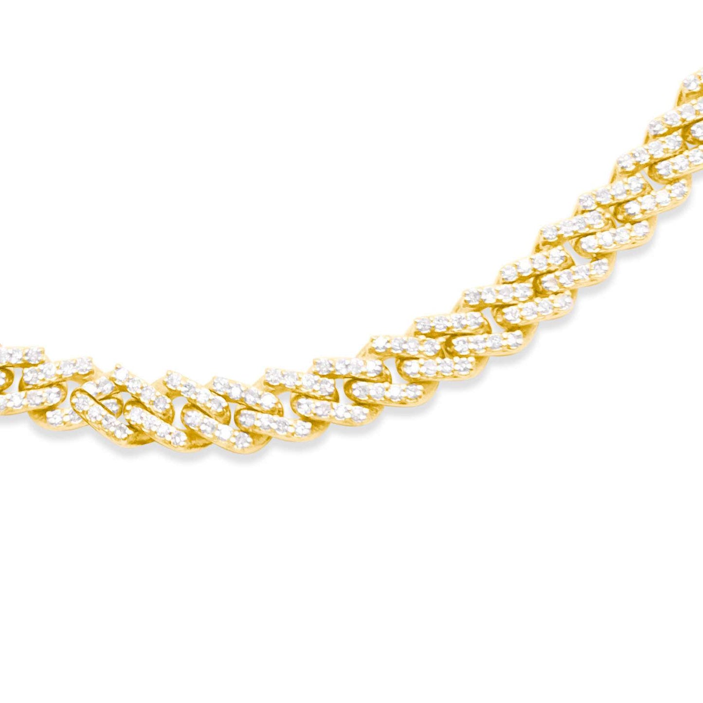 4.5mm 10K Gold Diamond Cuban Link Chain