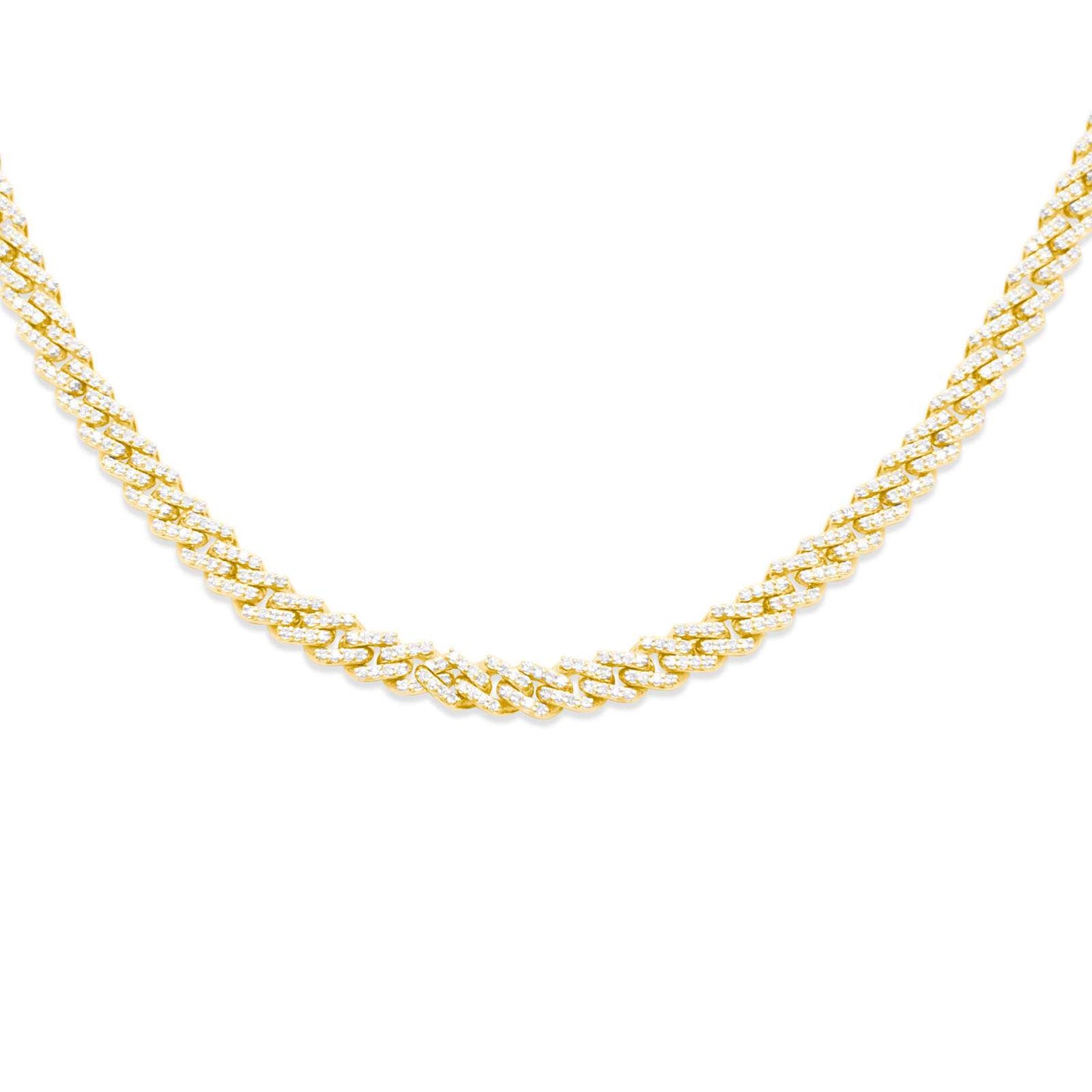 4.5mm 10K Gold Diamond Cuban Link Chain