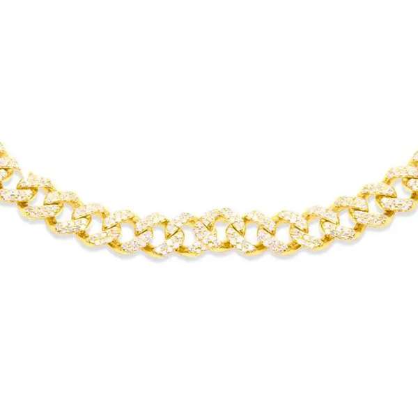 6mm 10K Gold Diamond Cuban Link Chain