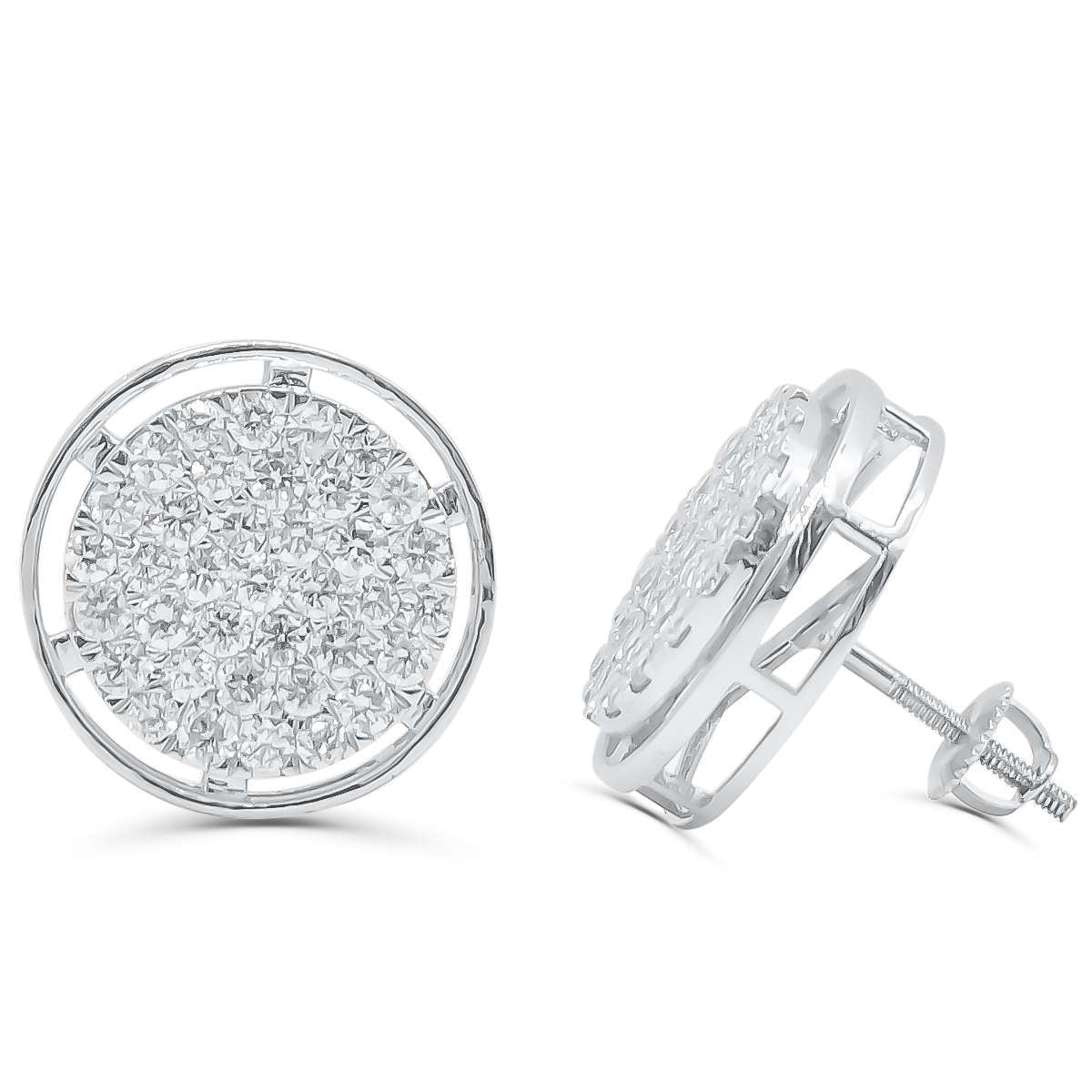 10K White Gold Diamond Earring