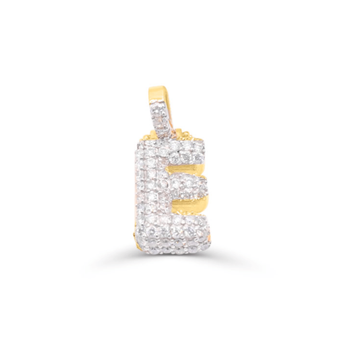 10K Gold Diamond Letter E Pendant 2.50CT