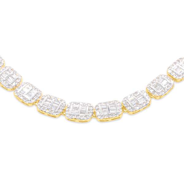 6mm 10K Iced Out Gold Diamond Chain