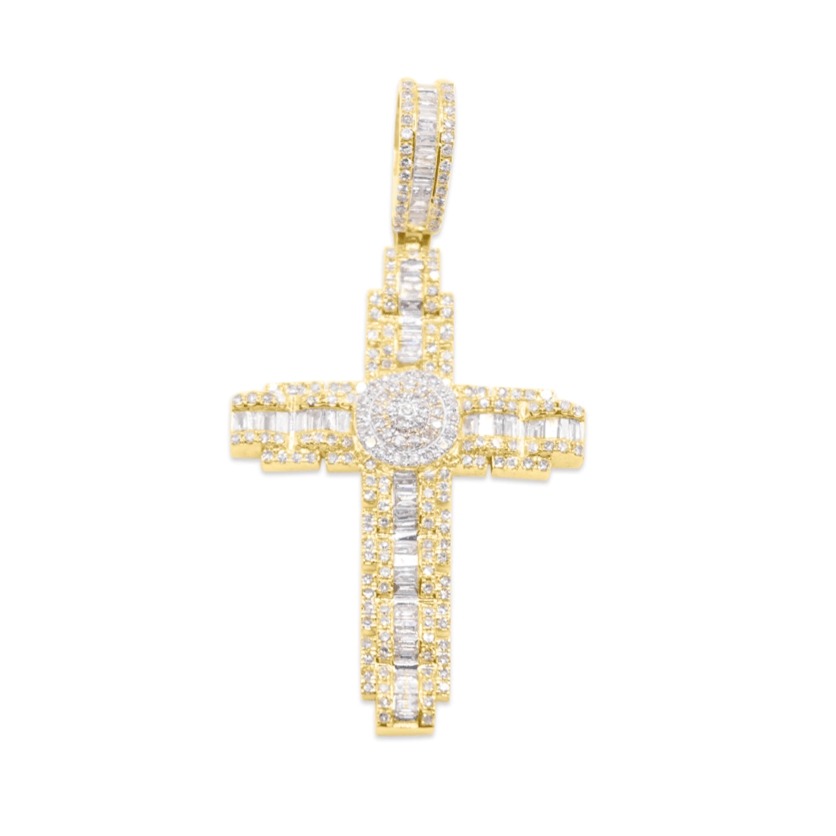 10K Cross Gold Diamond Pendant