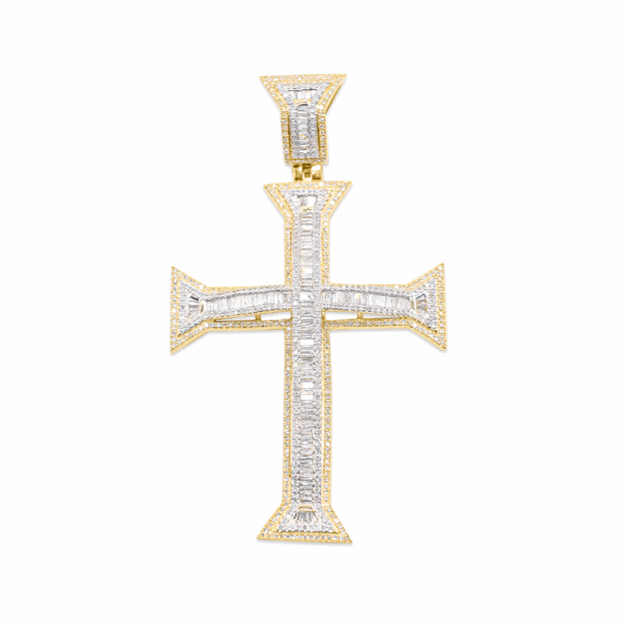 10K Cross Gold Diamond Pendant