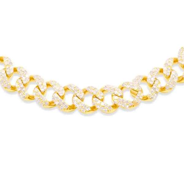 7mm 10K Gold Diamond Cuban Link Chain