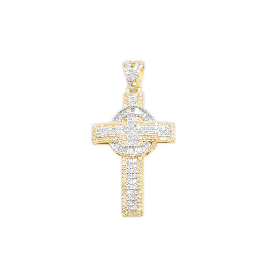 10K Cross Gold Diamond Pendant 0.51CT